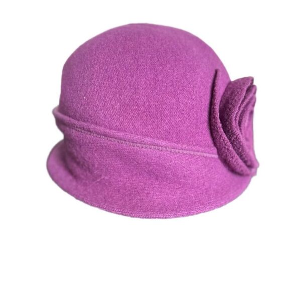 Ariane Lespire Women's Wool Felt Rosette Cloche Style Hat One Size - Picture 4 of 6